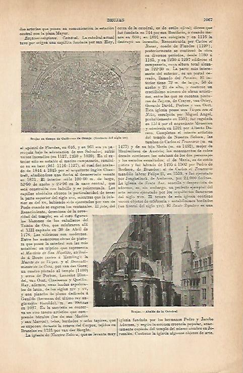 LAMINA ESPASA 11798: Abside de la Catedral de Brujas Belgica