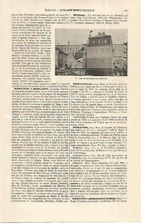 LAMINA ESPASA 19213: Casa de los Romanov en Moscu