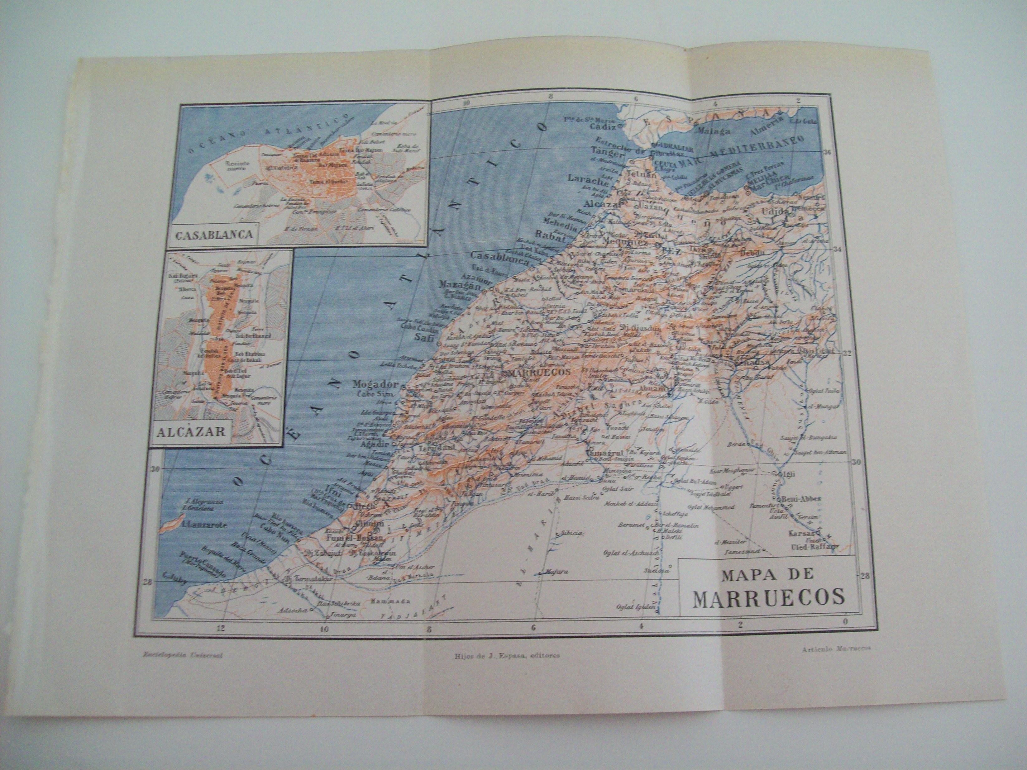LAMINA ESPASA 1104: Mapa de Marruecos