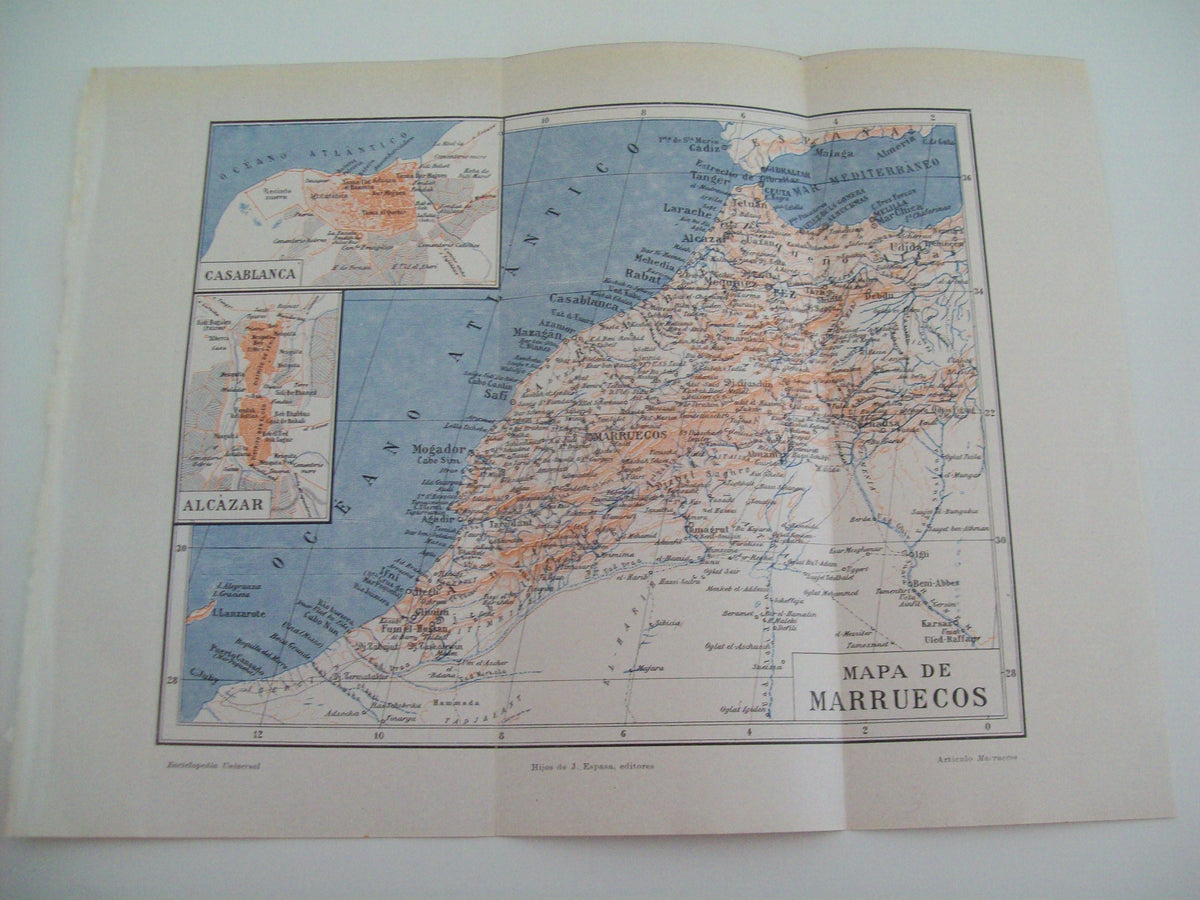 LAMINA ESPASA 1104: Mapa de Marruecos