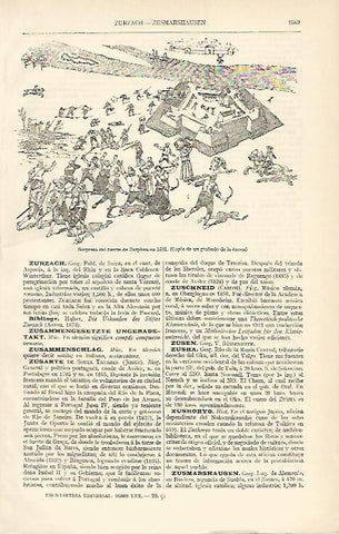 LAMINA ESPASA 1686: Sorpresa del fuerte de Zutphen en 1591