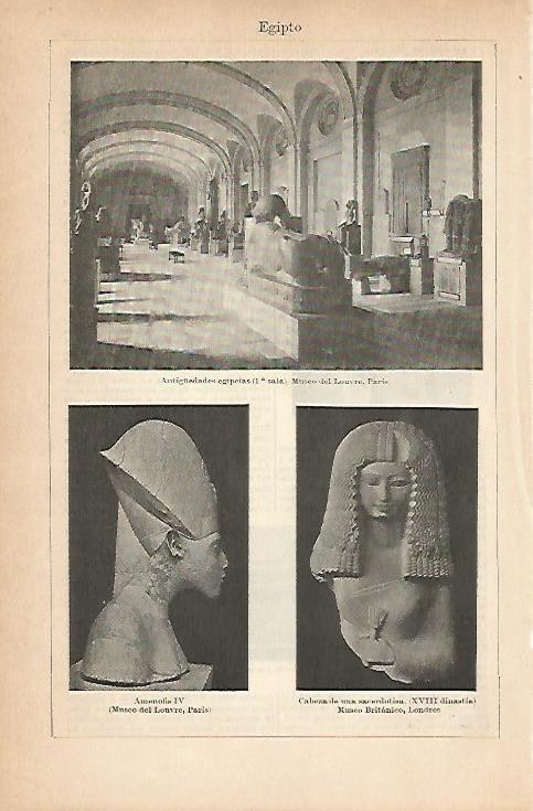 LAMINA ESPASA 6786: Esculturas de Egipto en el Museo del Louvre