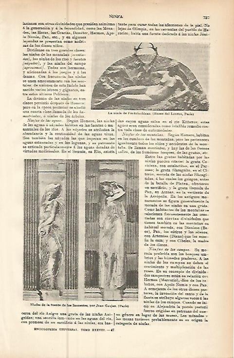 LAMINA ESPASA 9483: La ninfa de Fontainebleau y Ninfas de la Fuente de los Inocentes de Paris