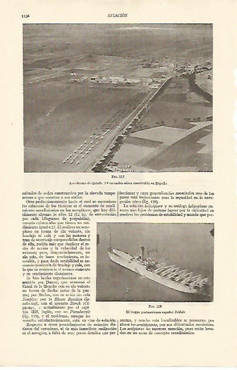LAMINA ESPASA 10930: Aerodromo de Getafe Madrid