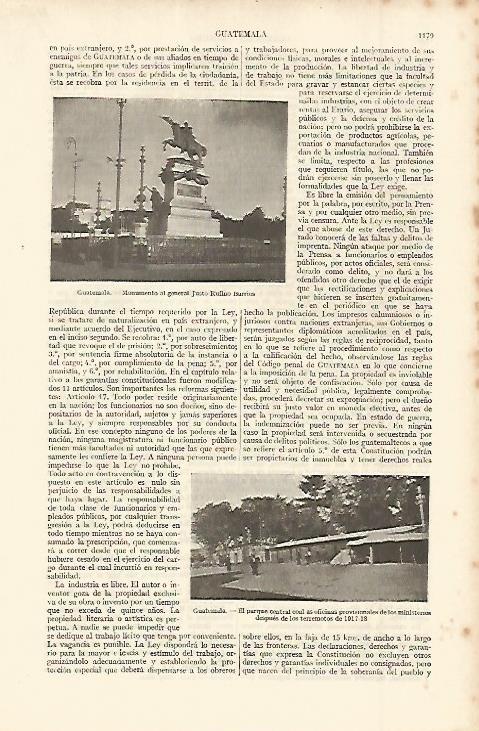 LAMINA ESPASA 11394: Vistas de Guatemala