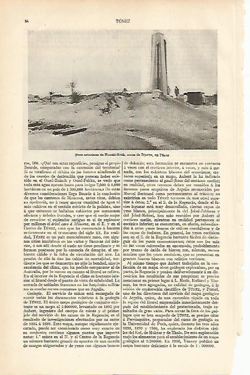 LAMINA ESPASA 11958: Pozo artesano de Hount-Souk cerca de Djerba Tunez