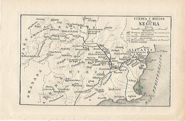 LAMINA ESPASA 12530: Mapa de la cuenca del Segura