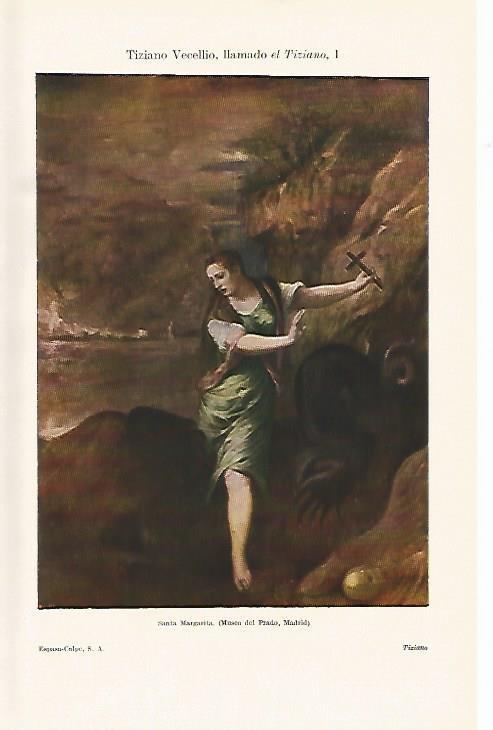 LAMINA ESPASA 1236: Santa Margarita obra de Tiziano