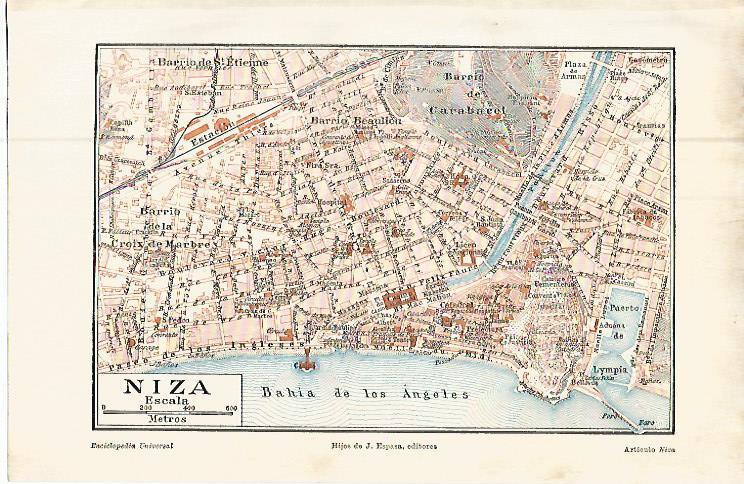 LAMINA ESPASA 9506: Plano de Niza Francia