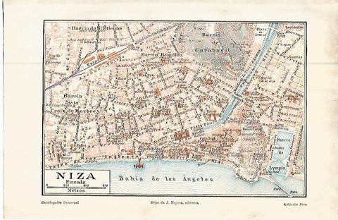 LAMINA ESPASA 9506: Plano de Niza Francia