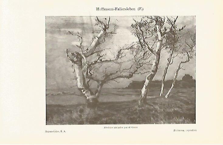 LAMINA ESPASA 16314: Abedules azotados por el viento por Hoffmann-Fallersleben