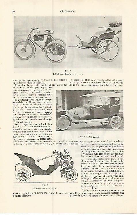 LAMINA ESPASA 17434: Coches de tres ruedas