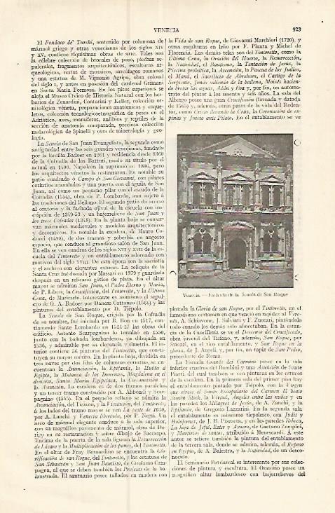 LAMINA ESPASA 17467: Scuola de San Roque en Venecia