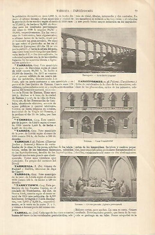 LAMINA ESPASA 18129: Vistas de Terrassa Barcelona