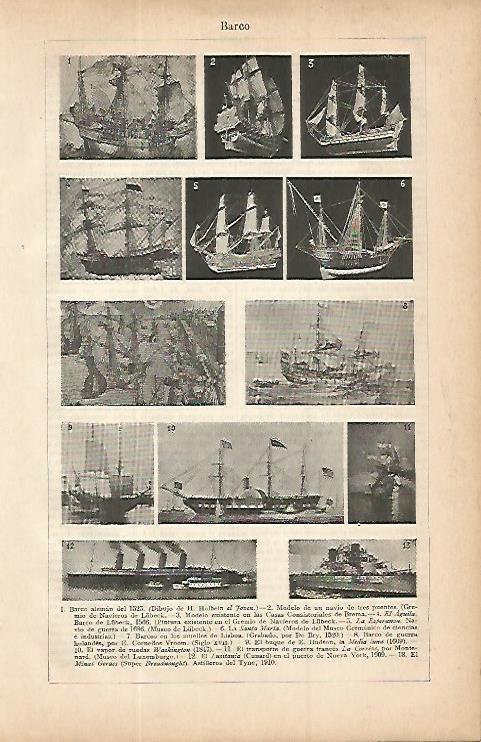 LAMINA ESPASA 9776: Tipos de barco de los siglos XVI al XX