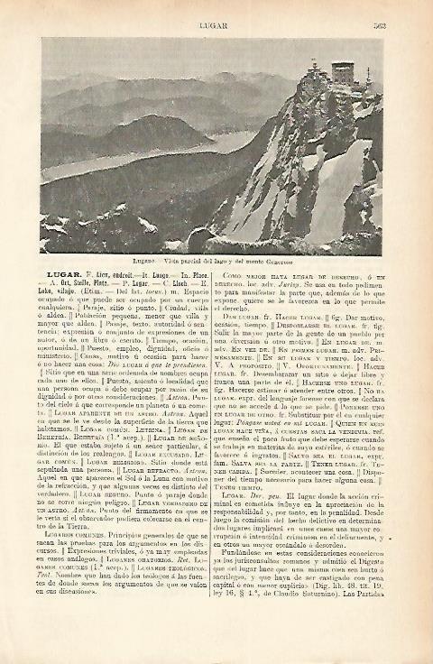 LAMINA ESPASA 1815: Vista general de Lugano Italia
