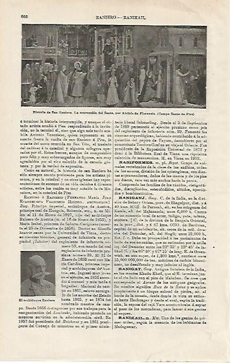 LAMINA ESPASA 15960: Historia de San Rainero la conversion del santo