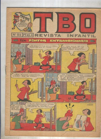 TBO numero 514: Un pintor extraordinario (Urda), (numerado 1 en trasera)