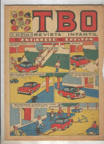 TBO numero 547: El antirrobo del capitan (Blanco), (numerado 1 en trasera)