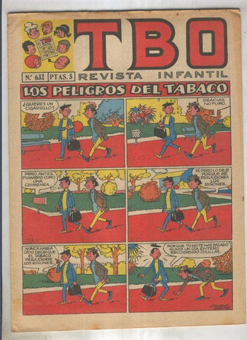 TBO numero 632: Los peligros del tabaco (Salvador Mestre), (numerado 4 en trasera)