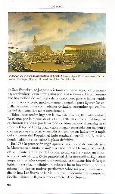 LAMINA COSSIO 50281: La Real Maestranza de Sevilla oleo de J. Dominguez Becquer