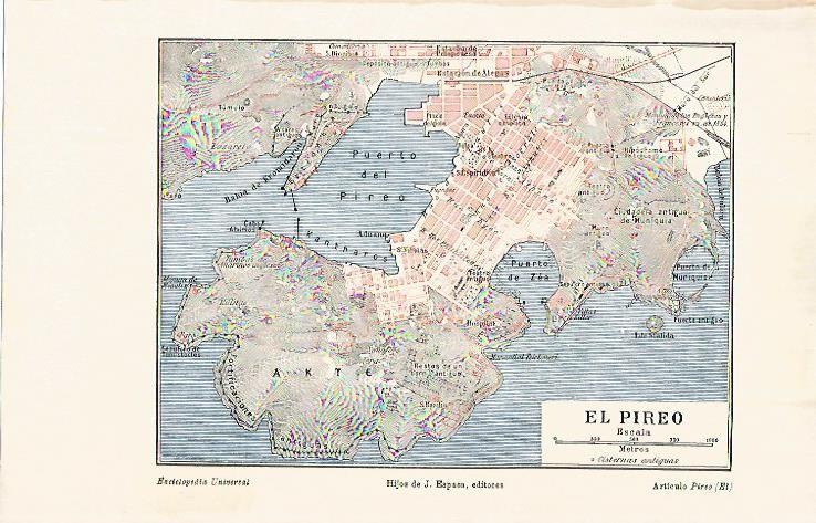 LAMINA DE ESPASA 461: Plano de El Pireo Atenas