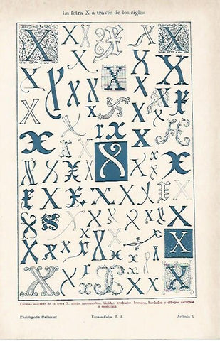LAMINA ESPASA 1591: La letra X a traves de los siglos