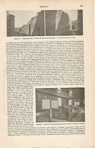 LAMINA ESPASA 2592: Vistas del Archivo de Simancas Valladolid