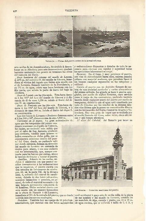 LAMINA ESPASA 4739: Vistas del puerto de Valencia