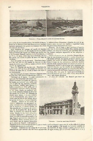 LAMINA ESPASA 4739: Vistas del puerto de Valencia
