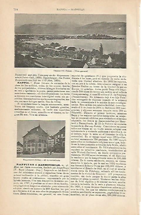 LAMINA ESPASA 5065: Vistas de Rapperswil Suiza