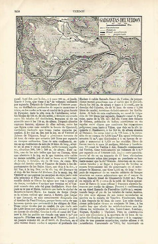 LAMINA ESPASA 6067: Mapa de las Gargantas del Verdon Francia