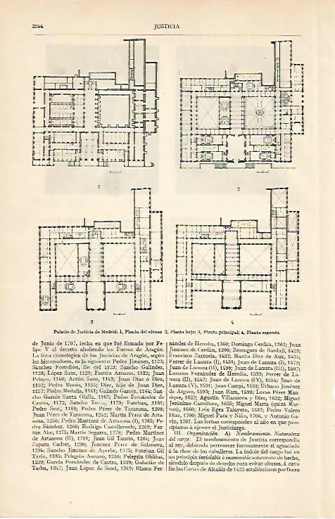 LAMINA ESPASA 6329: Plantas del Palacio de Justicia de Madrid