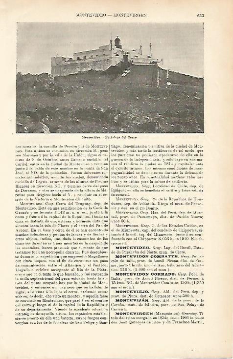 LAMINA ESPASA 8667: Fortaleza del Cerro en Montevideo Uruguay