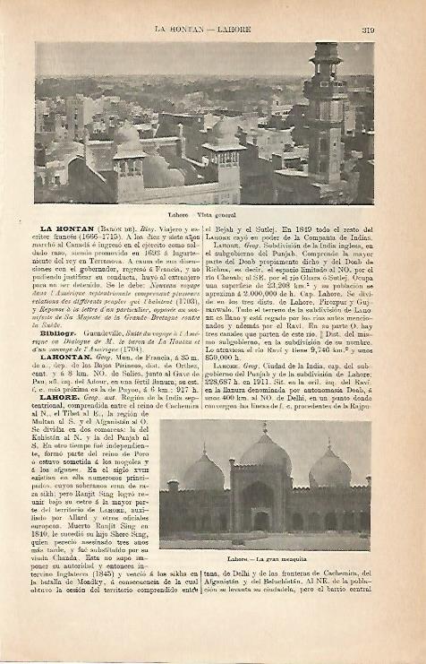LAMINA ESPASA 8926: Vista general de Lahore Pakistan