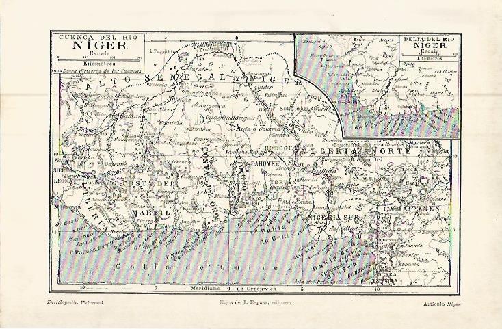 LAMINA ESPASA 9465: Mapa de la cuenca del rioi Niger