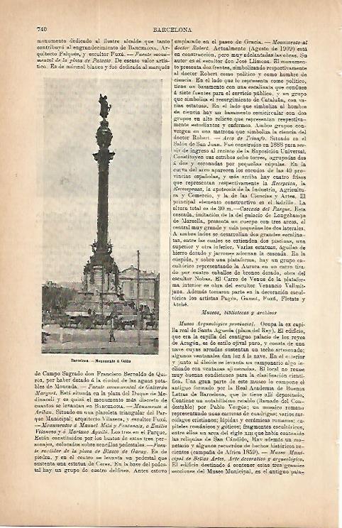 LAMINA ESPASA 9767: Monumento a Colon en Barcelona