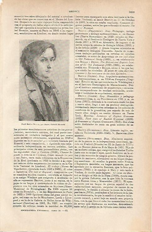 LAMINA ESPASA 11789: Ford Madox Brown por Rossetti