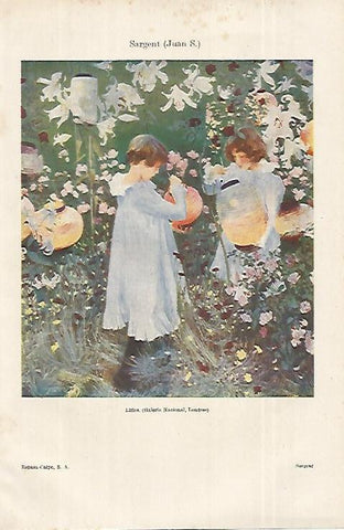 LAMINA ESPASA 12372: Lirios por Sargent