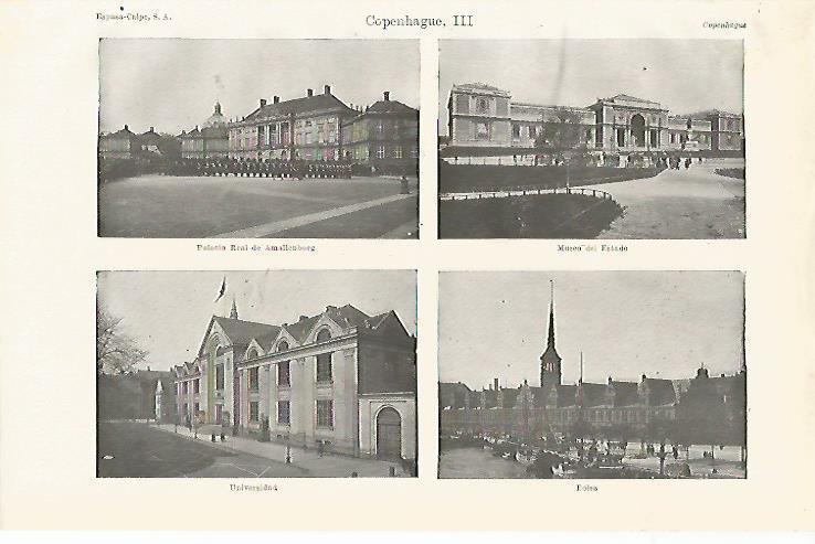 LAMINA ESPASA 14901: Universidad Bolsa Palacio y Museo de Copenhague