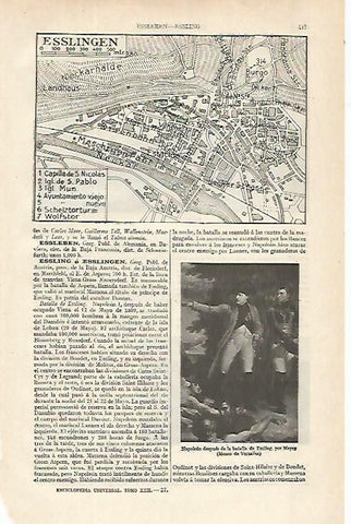 LAMINA ESPASA 16290: Plano de Esslingen Austria