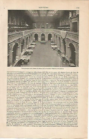 LAMINA ESPASA 672: Sala principal de La Sociedad Hispanica de America