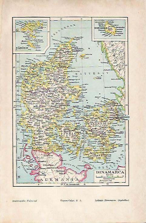 LAMINA ESPASA 5384: Mapa de Dinamarca