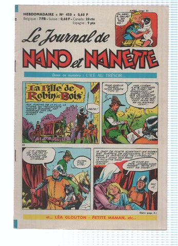 LE JOURNAL DE NANO ET NANETTE, Numero 450: L'Ile au Tresor (Chateaudun 1965)