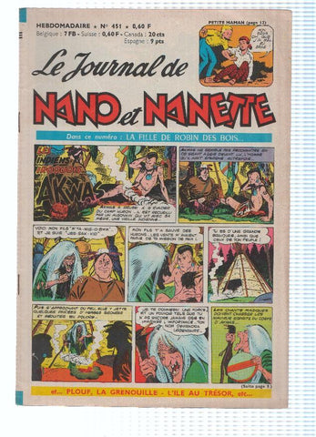 LE JOURNAL DE NANO ET NANETTE, Numero 451: La Fille de Robin des Bois (Chateaudun 1965)