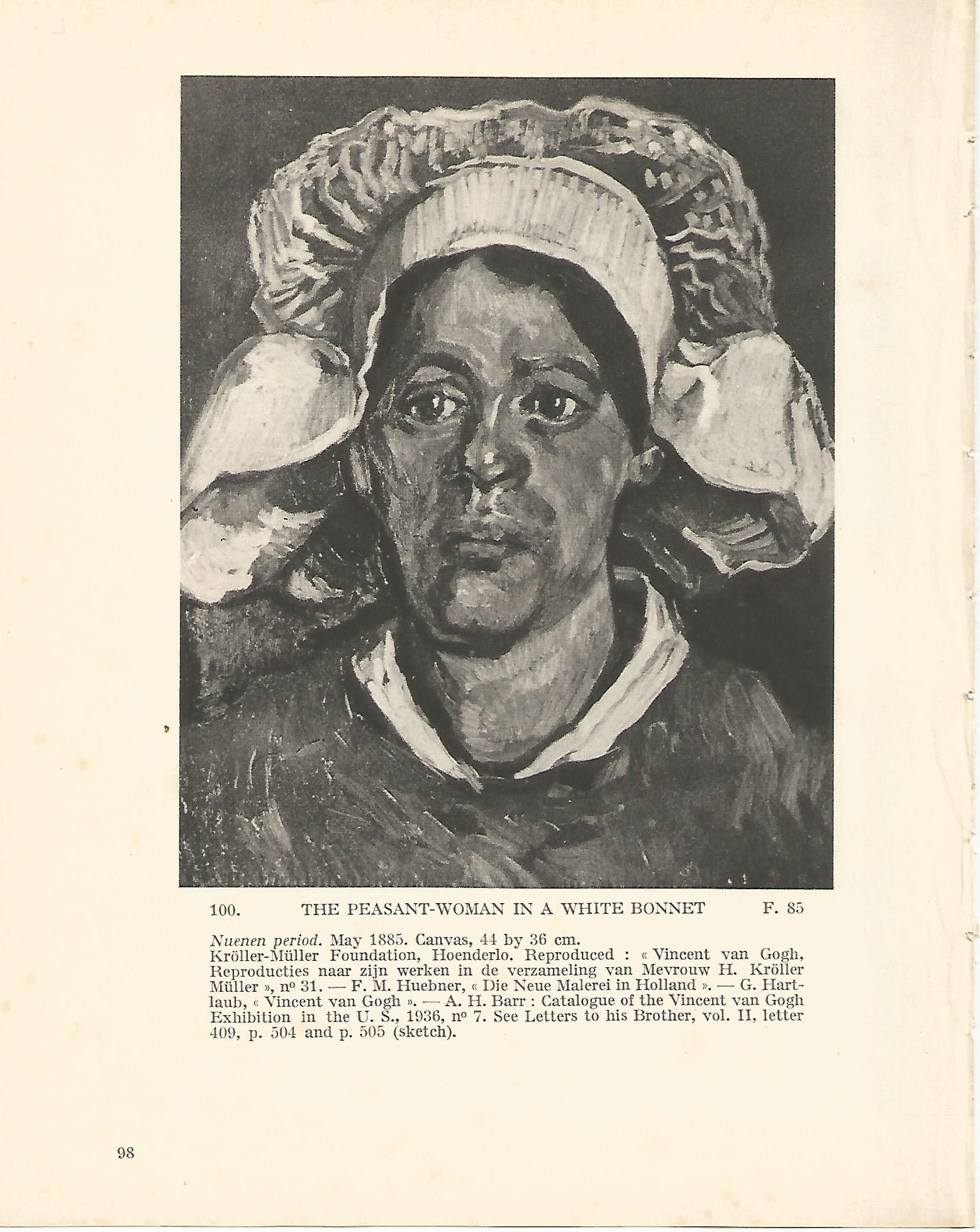 LAMINA 1235: VAN GOGH. The Peasant-Woman in a White Bonnet