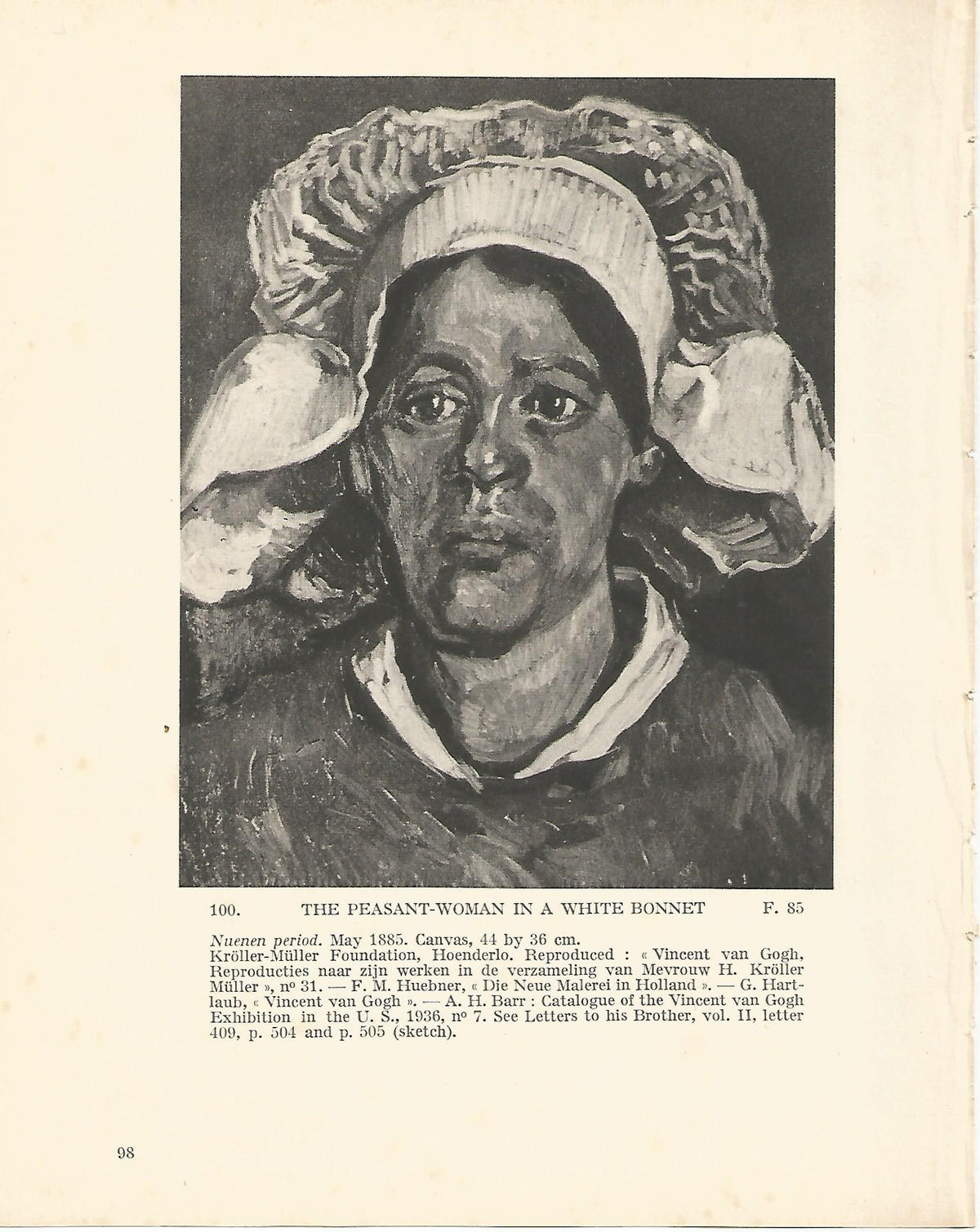 LAMINA 1235: VAN GOGH. The Peasant-Woman in a White Bonnet