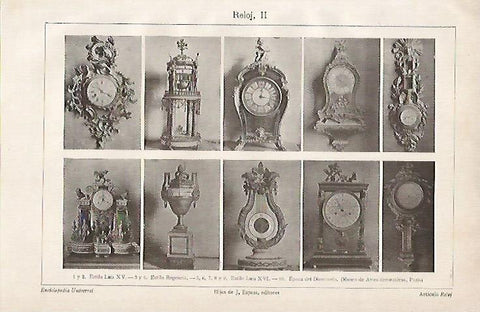 LAMINA ESPASA 999: Relojes de diferentes estilos