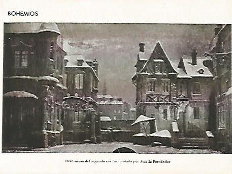 LAMINA 2836: Decoracion de la zarzuela Bohemios