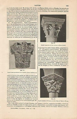 LAMINA ESPASA 4257: Capitel arabe longobardo y romanico